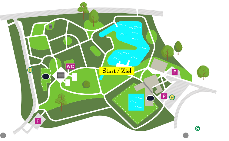 Parken am Revierpark für den Glühwürmchenlauf